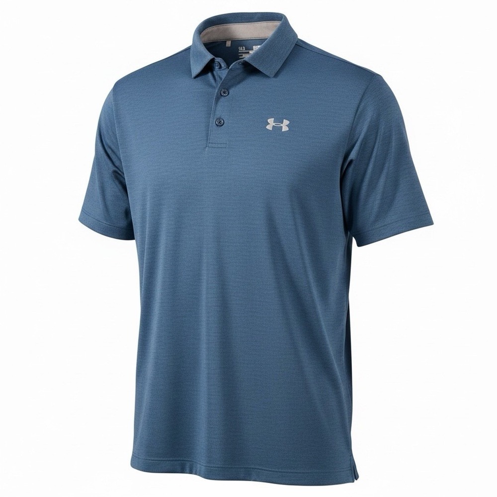 Under‎ Armour HeatGear Golf Polo Mens Small Blue Loose Fit Performance Shirt